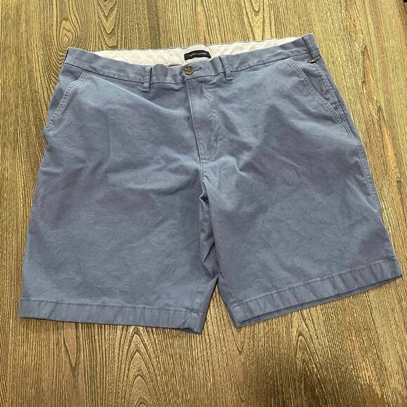 Tommy Hilfiger Other - Tommy Hilfiger Mens Chino Shorts Flat Front Mid Rise Slash Pocketsc Blue Size 40